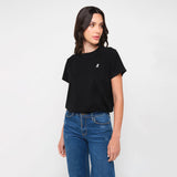 Camiseta Negra Gráfico Privé Mujer