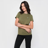 Camiseta Verde Olivo Gráfico Privé Mujer