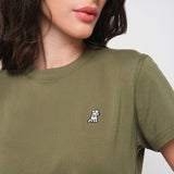 Camiseta Verde Olivo Gráfico Privé Mujer