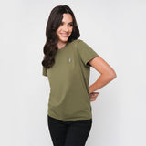 Camiseta Verde Olivo Gráfico Privé Mujer