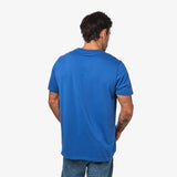 Camiseta Azul Marino Manga Corta Cuello Redondo Logo Blanco para Hombre