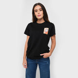 Camiseta Negra Logo Postal JB Mujer