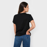 Camiseta Negra Logo Postal JB Mujer