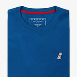 Camiseta Azul Marino Manga Corta Cuello Redondo Logo Blanco para Hombre