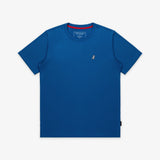 Camiseta Azul Marino Manga Corta Cuello Redondo Logo Blanco para Hombre