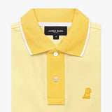 Polo Amarillo Claro Cuello a Contraste Amarillo Oscuro