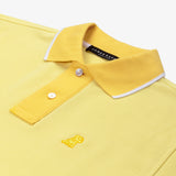 Polo Amarillo Claro Cuello a Contraste Amarillo Oscuro