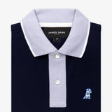 Polo Azul Cuello a Contraste Azul Claro