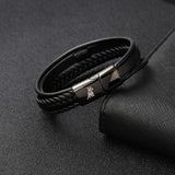 Pulsera de Cordones de Cuero para Hombre