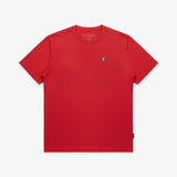 Camiseta Roja Manga Corta Cuello Redondo Logo Blanco
