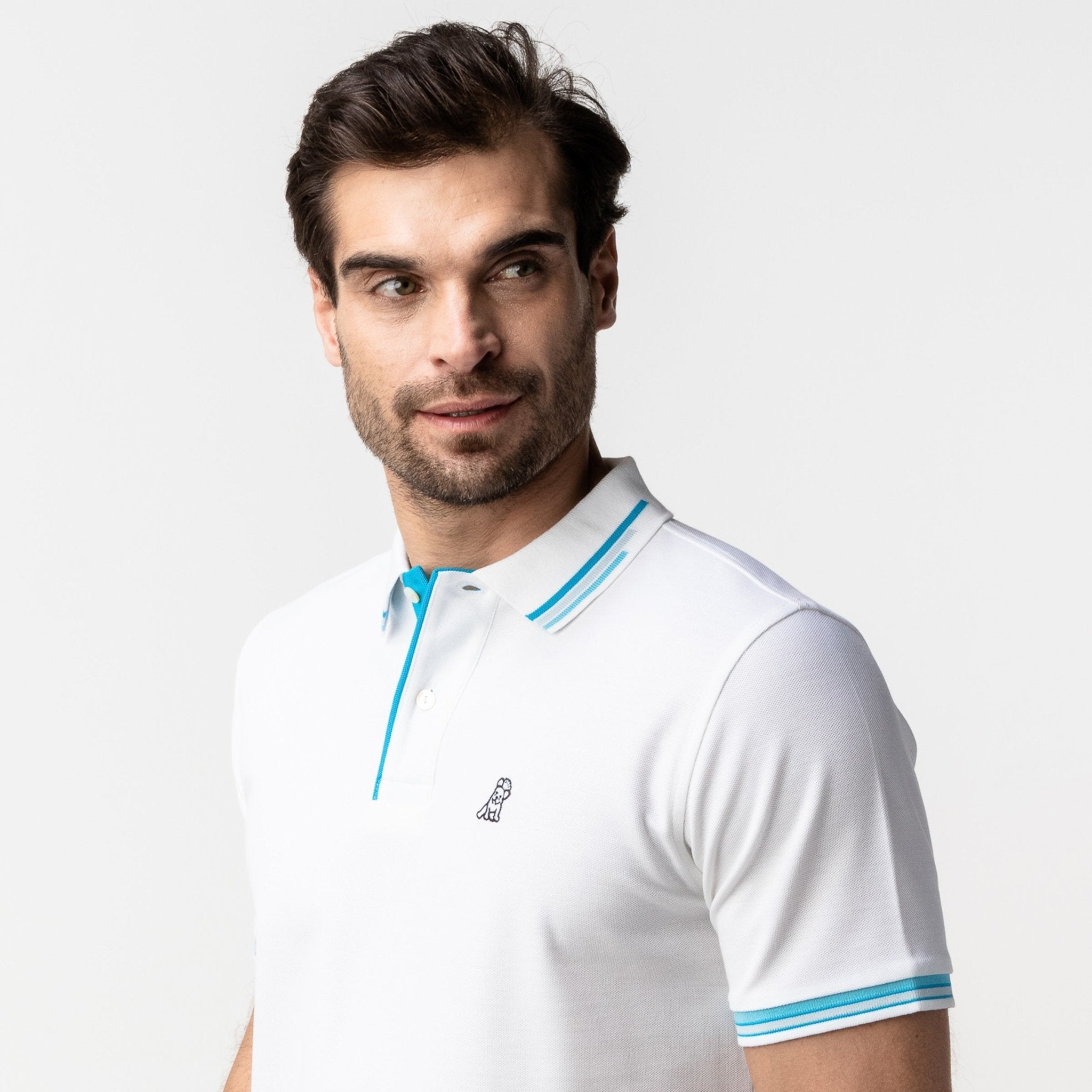 Men's Blue Contrast Stripe Polo Shirt - JAMES BARK