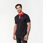 Men's Contrast Collar Striped Polo Shirt - JAMES BARK
