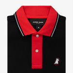 Men's Contrast Collar Striped Polo Shirt - JAMES BARK