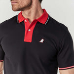 Men's Contrast Collar Striped Polo Shirt - JAMES BARK