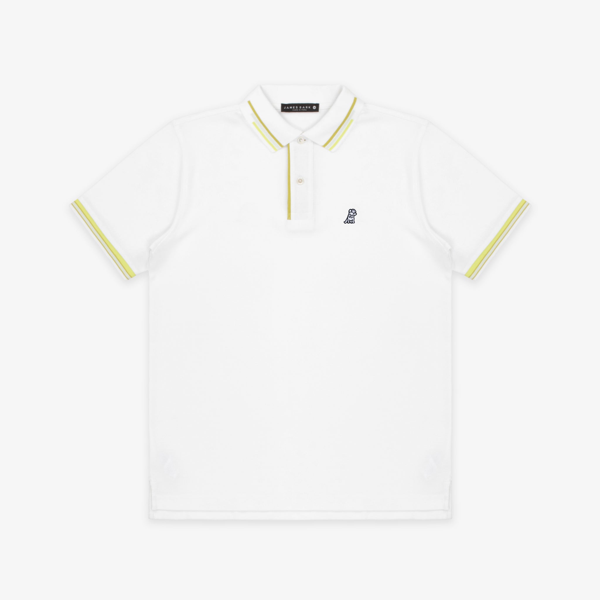 Men's Green Contrast Stripe Polo Shirt - JAMES BARK