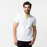 Men's Green Contrast Stripe Polo Shirt - JAMES BARK