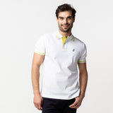 Men's Green Contrast Stripe Polo Shirt - JAMES BARK