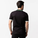 Men's Green Striped Accents Piqué Polo Shirt - JAMES BARK