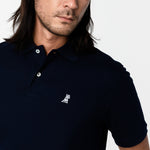 Men's Navy Regular Fit Polo Shirt - White Bark - JAMES BARK
