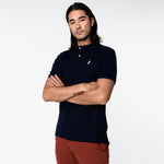 Men's Navy Regular Fit Polo Shirt - White Bark - JAMES BARK