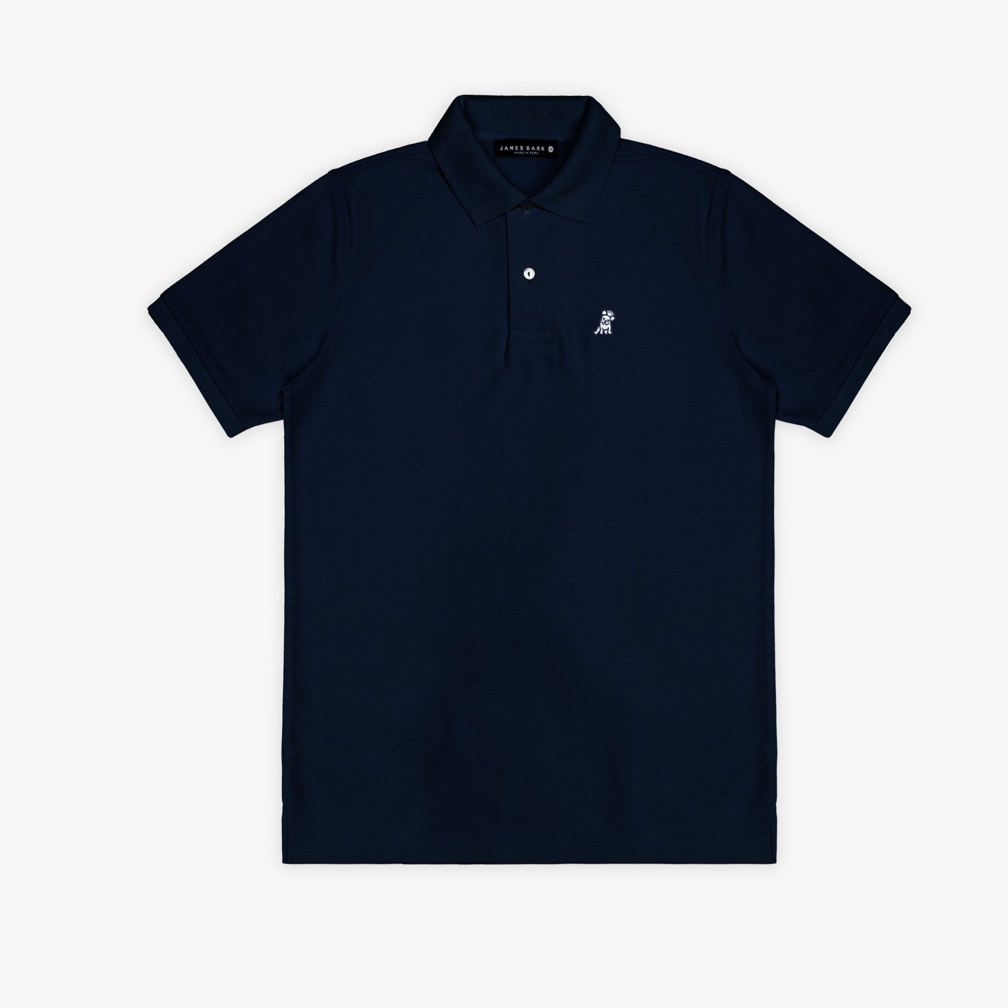 Men's Navy Regular Fit Polo Shirt - White Bark - jamesbark-usa