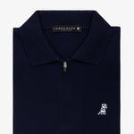 Men's Navy Traveler Polo Shirt - White Bark - jamesbark-usa