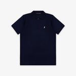 Men's Navy Traveler Polo Shirt - White Bark - jamesbark-usa