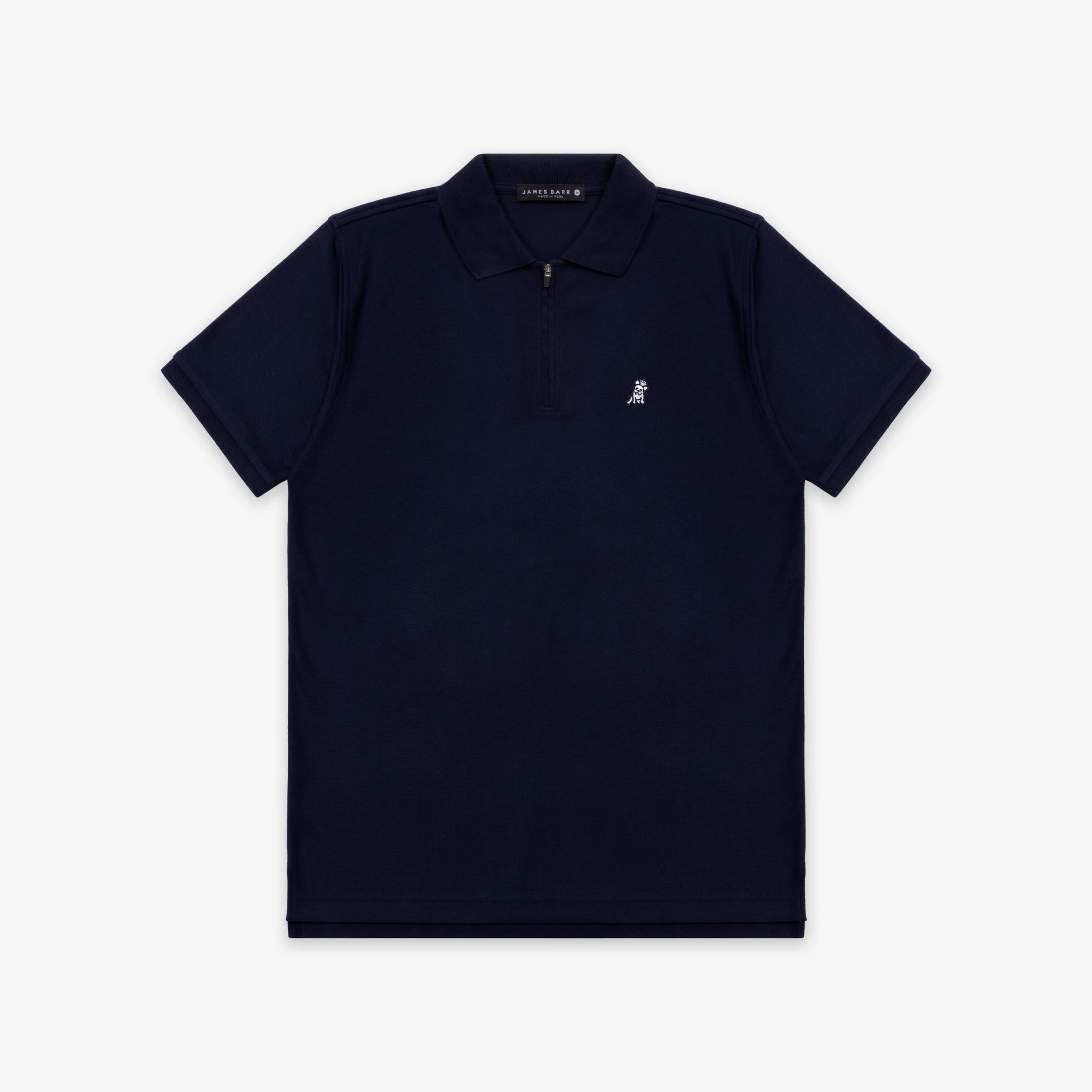 Men's Navy Traveler Polo Shirt - White Bark - jamesbark-usa