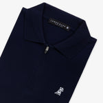 Men's Navy Traveler Polo Shirt - White Bark - jamesbark-usa