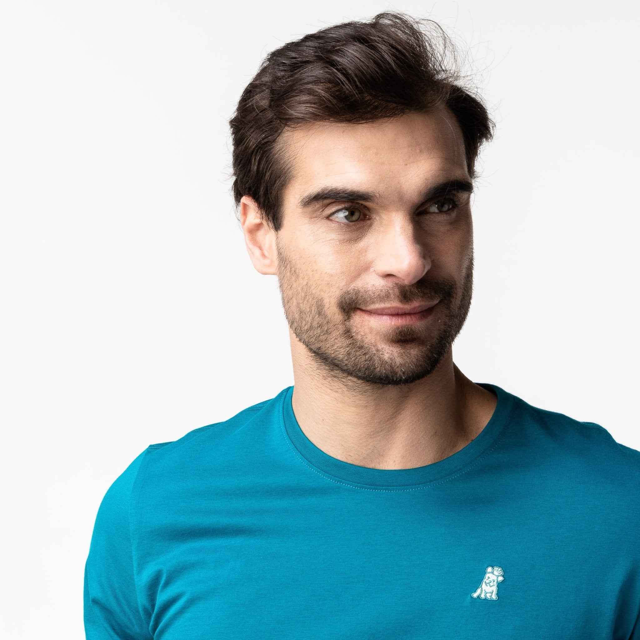 Men's Ocean Depths Crew Neck Jersey T-Shirt - Green Bark - JAMES BARK