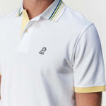 Men's White Green Stripe Details Polo Shirt - JAMES BARK
