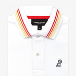 Men's White Red Stripe Details Polo Shirt - JAMES BARK
