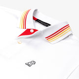 Men's White Red Stripe Details Polo Shirt - JAMES BARK