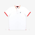 Men's White Red Stripe Details Polo Shirt - JAMES BARK