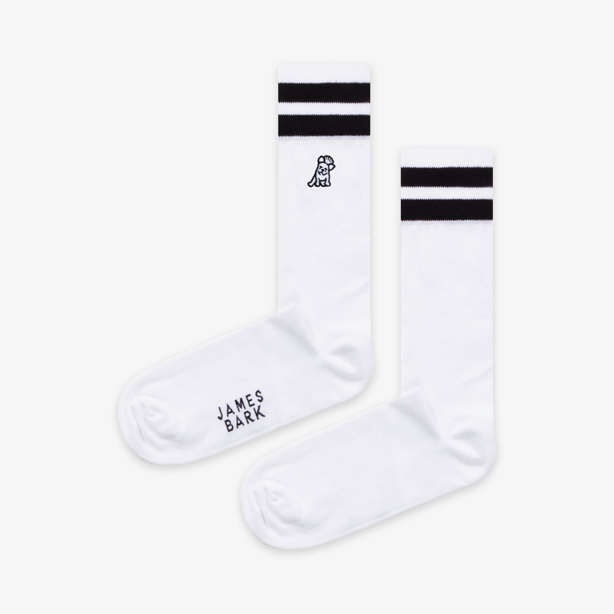 White Bold Striped Socks - JAMES BARK